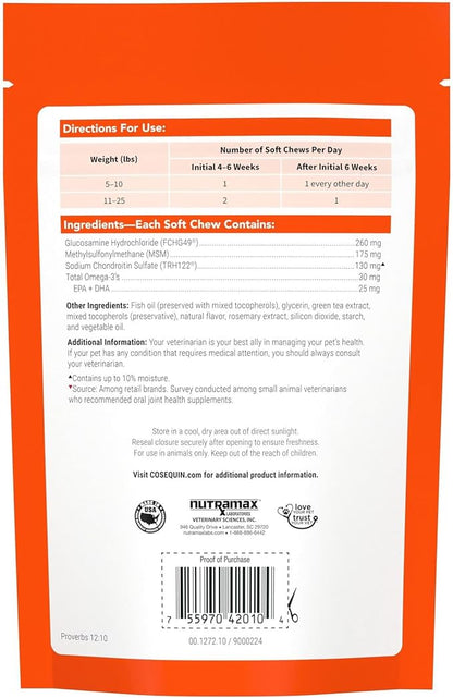 Cosequin Minis Soft Chews Maximum Strength with MSM Plus Omega3,45 Count (Pack of 2)