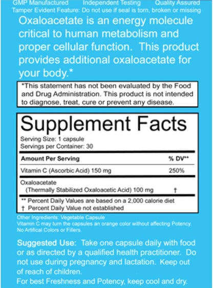 Benagene Oxaloacetate Supplement - Supports Cellular Energy, Healthy Metabolism, & Body Regulation - Thermally Stabilized with Vitamin C - Non-GMO & Vegan - Once Daily (90 Servings)