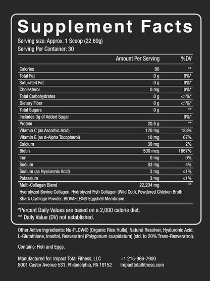 Multi Collagen Peptides Powder Unflavored - 5 Types Multi Collagen Complex (I, II, III, V, X) - Grass Fed Hydrolyzed Powder Collagen for Hair, Skin, Nails, Joints & Gut Health - 30 Servings
