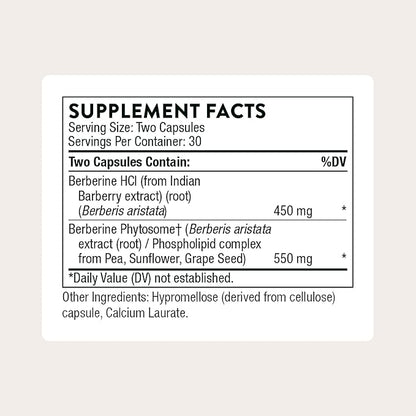 THORNE - Berberine - Dual Action Formula with Phytosome Plus Botanical Extract - Support Heart Health, Immune System, Healthy GI & Cholesterol* - Gluten-Free - 30 Servings