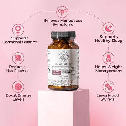 Happy Mammoth **Not Available Hormone Harmony Natural Hormonal Support for Women, Relief for Menopause, Perimenopause, Healthy Hormonal Balance, Hot Flashes. 72 Capsules.