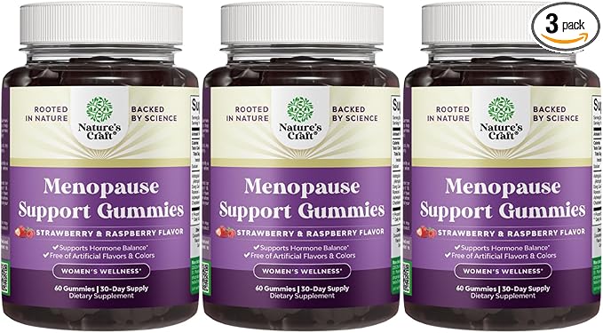 Womens Menopause Gummies with Dong Quai - Menopause Vitamins for Women with Ashwagandha - Holistic Support for Hot Flashes Night Sweats and Mood Swings - Pre & Post Supplements 60 Count - 3 Pack