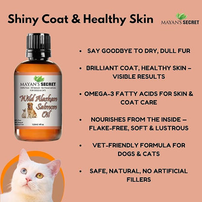Mayan's Secret Pure Carrier and Essential oils for Skin Care, Hair, Body Moisturizer for Face-Anti Aging Skin Care (Wild Alaskan Salmon Oil, 4oz)