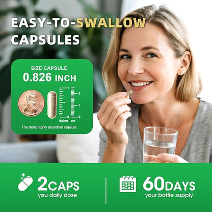 Cortisol Supplements for Women/Men - 10 in 1 Cortisol Manager Reducer Lower Detox Balance with Magnesium, Ashwagandha, L-Theanine for Stress Sleep Calm Mood Support - 120 Capsules for 60 Days