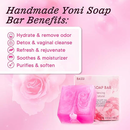 Feminine Wash & Yoni Oil & Yoni Soap Set for Women, Yoni Wash for Vaginal Remove Odor, Natural Feminine Care Soap for pH Balance, 1 Fl.Oz Feminine Oil & 5.07 Fl.Oz Vaginal Wash 3.53 Oz Yoni Soap Bar