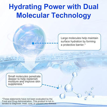 Pure Hyaluronic Acid Powder for Skin & Face, Dual Molecular Weight Organic Hyaluronic Acid Powder DIY Serum for Deep Hydration, Anti-Aging, Improves Skin Texture & Firmness | Vegan-friendly, 100g