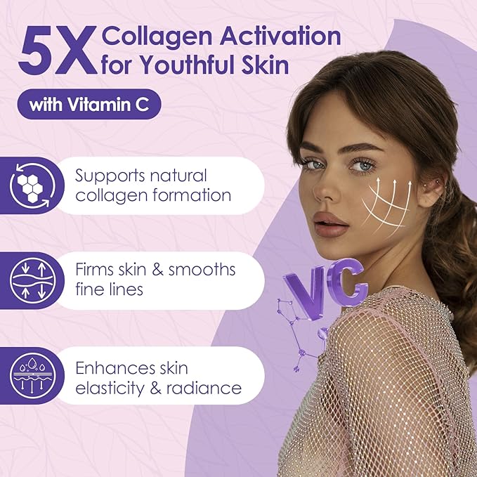 Collagen Peptides Powder - Hydrolyzed Collagen with Vitamin C, Hyaluronic Acid & Biotin - Skin, Hair, Nails, Joint & Anti-Aging Support, 35 Servings