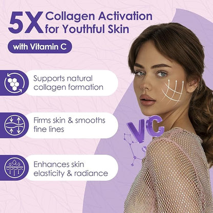 Collagen Peptides Powder - Hydrolyzed Collagen with Vitamin C, Hyaluronic Acid & Biotin - Skin, Hair, Nails, Joint & Anti-Aging Support, 35 Servings