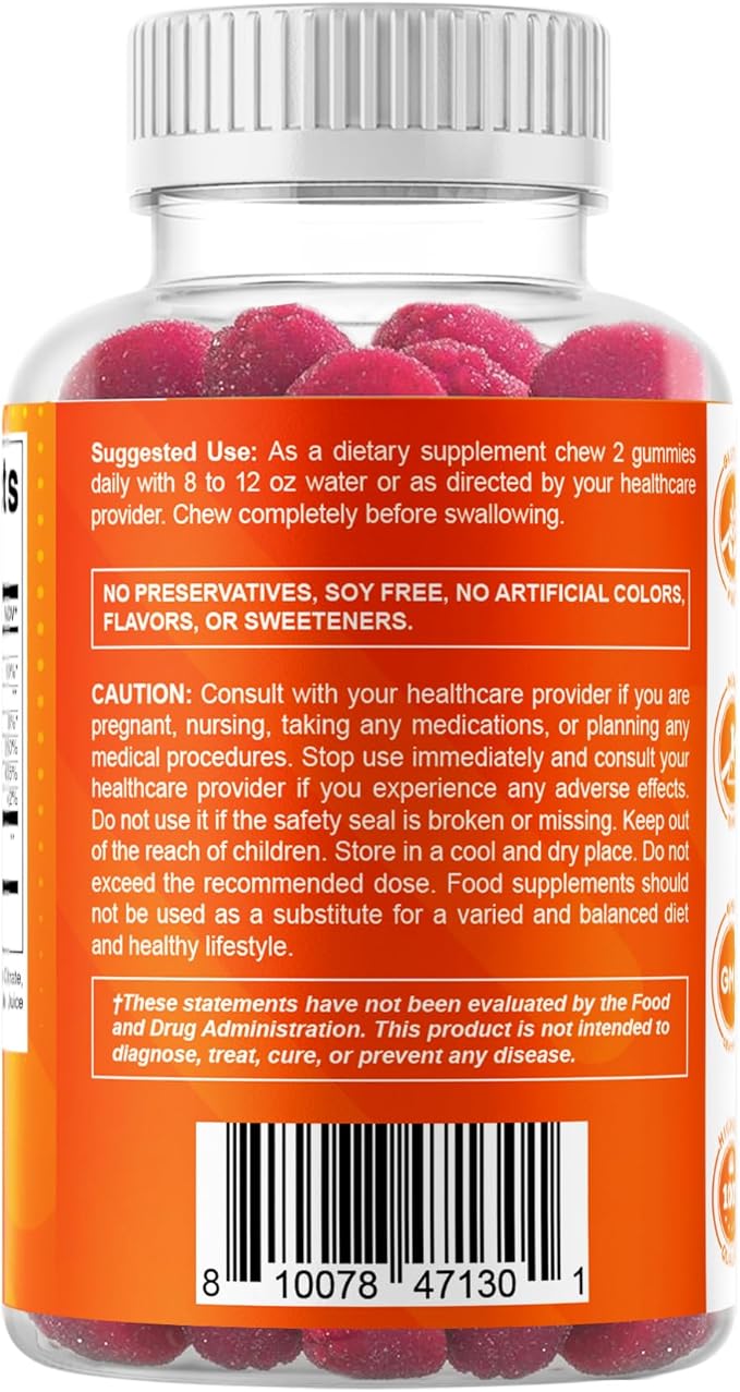 Vitamatic Zinc 50mg Gummies – 60 Vegan Gummies – Gluten-Free – 4 Pack