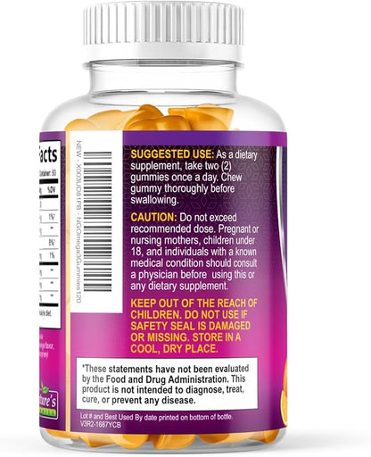 Omega 3 Fish Oil Gummies, Heart Healthy Omega 3 Gummy Supplement with High Absorption DHA & EPA, Extra Strength Joint & Brain Support, Delicious Orange Flavor Fish Oil Nature's Vitamin - 120 Gummies