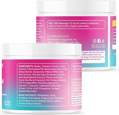 Pink Stork Wild Yam Cream for Hormone Balance | Doctor-Formulated | Topical Alternative to Supplements for Women | PMS, Fertility, Perimenopause, Menopause Support - Unscented, 4 oz, 1 Month Supply