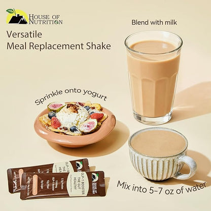GLP-1 Supplement Shake & Meal Replacement Powder - with 12g Fiber to Promote Fullness, Supports Gut Health, Metabolism & Natural GLP-1 Booster, Sugar Free, Chocolate Coffee Flavor,10.58 OZ