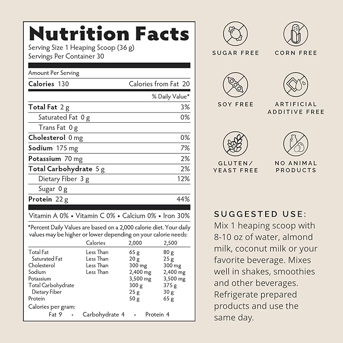 BRAINMD Dr Amen OMNI Protein Vanilla - 2.38 lbs - Plant-Based Protein Powder - Promotes Energy & Exercise Recovery - Vegan, Vegetarian, Sugar Free, Gluten Free - 30 Servings