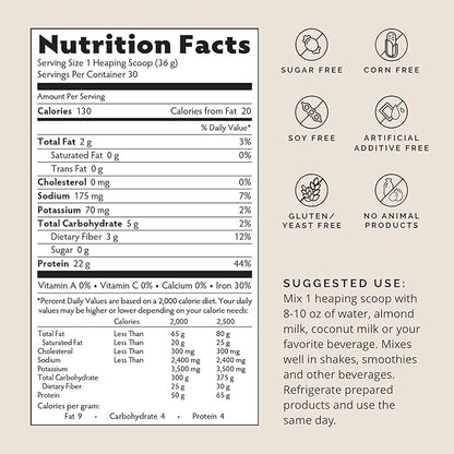 BRAINMD Dr Amen OMNI Protein Vanilla - 2.38 lbs - Plant-Based Protein Powder - Promotes Energy & Exercise Recovery - Vegan, Vegetarian, Sugar Free, Gluten Free - 30 Servings