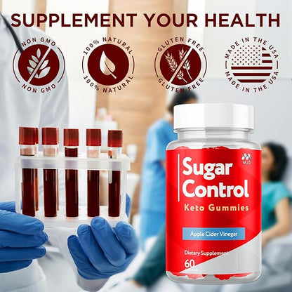 (2 Pack) SugarControl Keto Gummies, Official SugarControl Gummys with All Natural Ingredients, Advanced Apple Cider Vinegar Gummy for Health and Wellness, Max Strength Vitamin Supplement (120 Gummies)