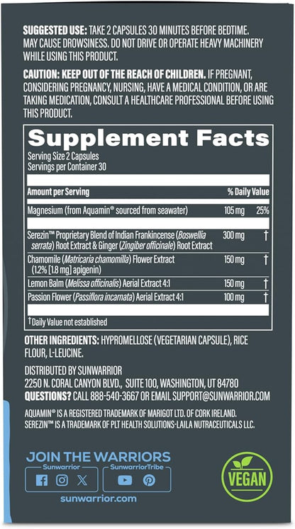 Sleep Support & Restore Capsules Melatonin-Free Sleep Aid for Deep Rest & Recovery Magnesium Chamomile Lemon Balm & Adaptogens for Relaxation Muscle Relief & Refreshing Mornings 60 Vegan Capsules