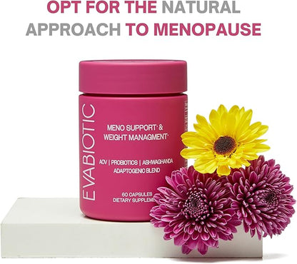 Complete Menopause Vitamins - Ashwaghanda, Probiotics, ACV for Weight Management, Hot Flashes, Night Sweats, Bloat, Hormone Balance - Vegan 60 Caps Menopause Supplements for Women Non-GMO