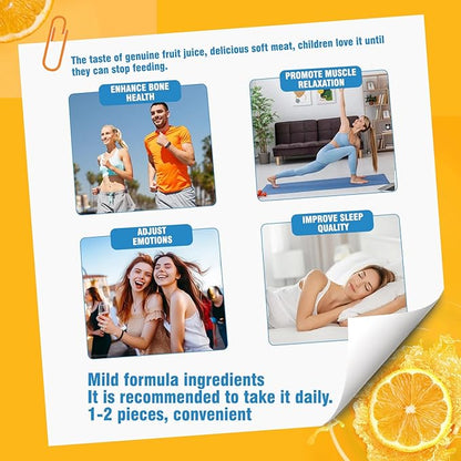 Vitamin D3 K2 Gummies,Vitamin D3 10000 IU with K2 200mcg,VitaminC,Calcium,Magnesium,Zinc,Support for Bones,Joints,Muscles,Nerves,and Immune System (60,Orange,Sugar-Free)