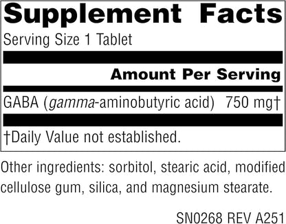 Source Naturals Serene Science GABA, for a Calm Mind* - 750mg, 90 Tablets