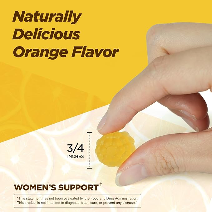 Aromlife Fibro Inositol Gummies, Natural Fibro Gummies with Folate & Vitamins B6 & B12, 60 Count Orange Flavor Womb Gummy for Daily Overall Balance