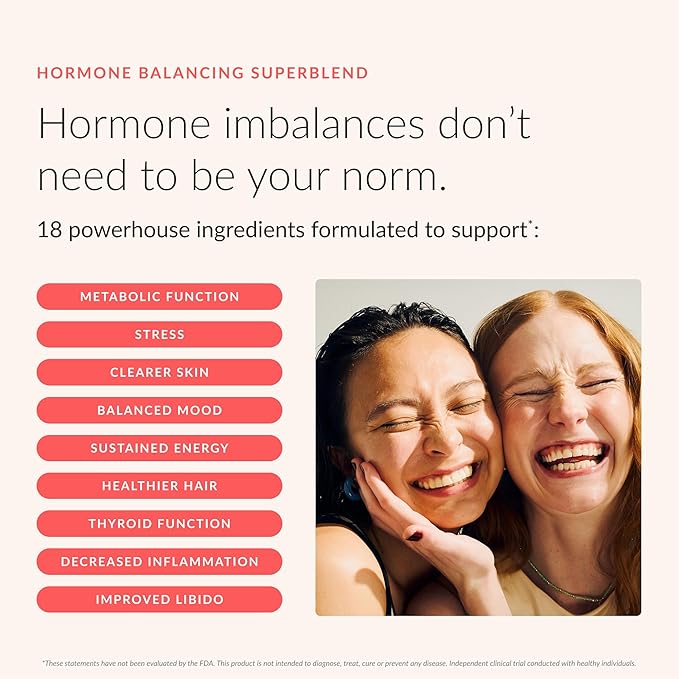 Beam Glow Hormone Balance Supplement for Women – Cortisol Supplement for Women, PMS Relief Supplement, Perimenopause & PCOS Support, Womens Vitamins, Thyroid Support with Ashwagandha & Selenium