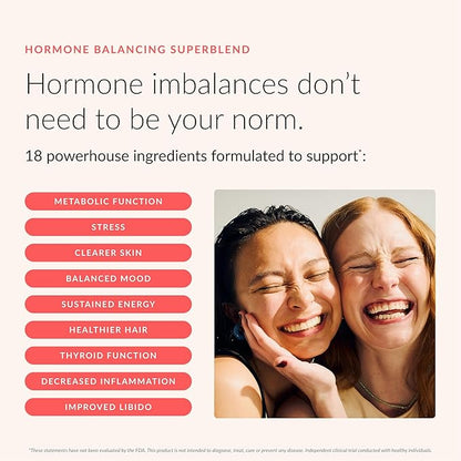 Beam Glow Hormone Balance Supplement for Women – Cortisol Supplement for Women, PMS Relief Supplement, Perimenopause & PCOS Support, Womens Vitamins, Thyroid Support with Ashwagandha & Selenium