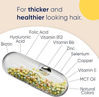 Moerie Ultimate Hair Growth Supplements for Women & Men - Hair, Skin, Nails Vitamins with Biotin & Minerals - for Thicker, Fuller Hair & Hair Loss Treatment - 120 Capsules