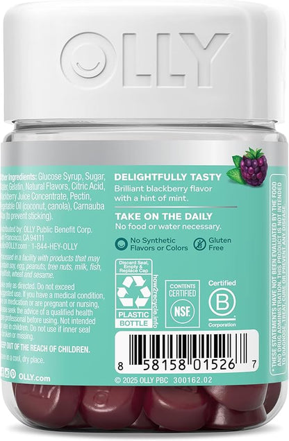 OLLY Flawless Complexion Gummy, Clear and Healthy Skin Support, Vitamins E, A, Zinc, Chewable Supplement, Berry - 50 Count (Pack of 1)