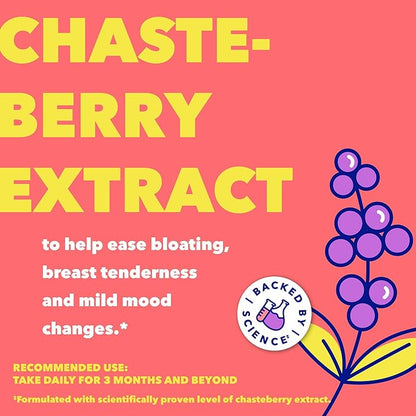 Midol Supplements Peace Out PMS, PMS Support Supplement, Formulated with Chasteberry to Help Ease Breast Tenderness & Mild Mood Changes, Also with Ginger Powder & Valerian Extract, 30 Count