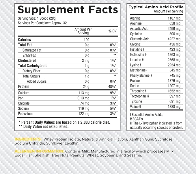 Core Nutritionals ISO Whey Protein Isolate | High-Purity Protein from Whey Isolate | Lean Muscle & Recovery Support | 32 Servings (Lemon Pound Cake)