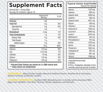 Core Nutritionals ISO Whey Protein Isolate | High-Purity Protein from Whey Isolate | Lean Muscle & Recovery Support | 32 Servings (Lemon Pound Cake)