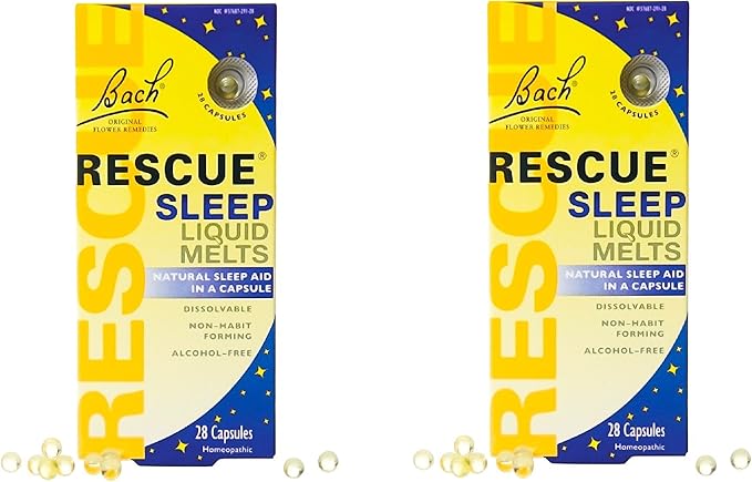 Bach Rescue Sleep Natural Sleep Remedy Liquid Melts Natural Sleeping Aid - 28 Capsules (2 Pack (28 Capsules))