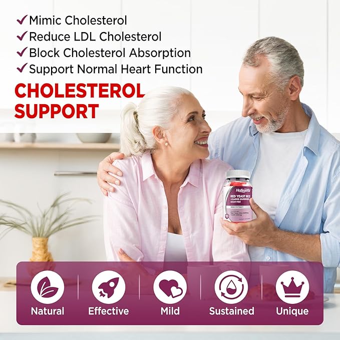 Hollgend Red Yeast Rice with Coq10 Gummies Sugar Free, Organic Red Yeast Rice 2400mg for Cholesterol Lowering Supplements, Enhanced with Coenzyme Q10 200mg for Heart Health Support, 60 Chewables