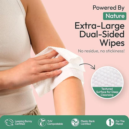 FOMIN Acidified Travel Deodorant Wipes For Women & Men - 100 Count - Variety Pack - pH Balanced, Mini Deodorant Travel Size Wipe - Plastic-Free, Individually Wrapped Underarm Body Wipes