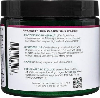 Vitanica Phytoestrogen Herbal Non-GMO PMS, Menopause Relief Supplement for Women, Hormone Balance, Night Sweats & Hot Flash Relief, Soy Isoflavones, Vegan, Powder 8 Oz (Phytoestrogen Herbal)