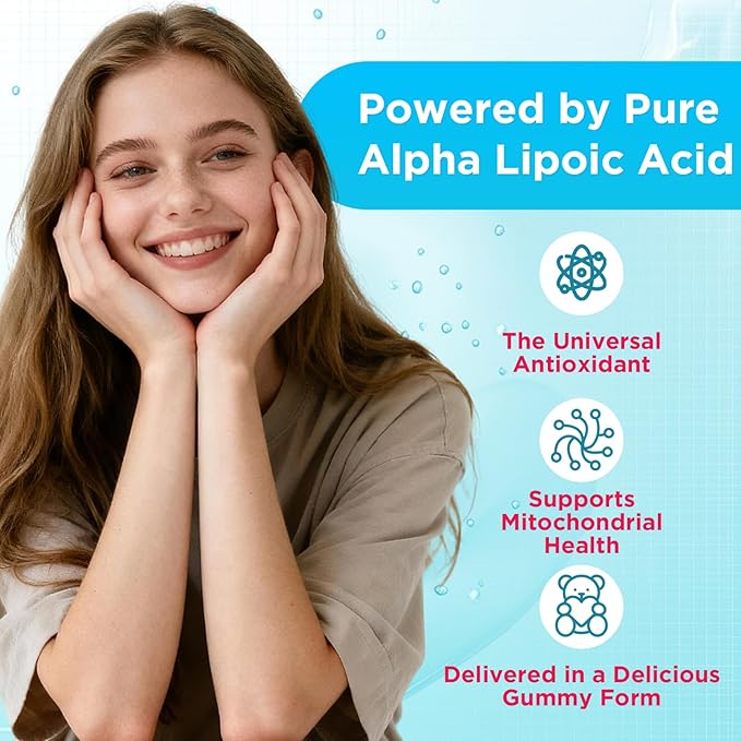 MEENCCD 2 Pack Alpha Lipoic Acid Gummies 600mg - ALA Supplement for Antioxidant Support, Vegan, Sugar-Free, Raspberry Flavor, 120 Count