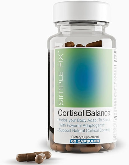 Cortisol Balance Supplement – Supports Stress, Focus & Daily Energy – with Ashwagandha, Rhodiola Rosea, L-Theanine, Magnesium, Zinc & B6 – Adaptogen Formula – Vegan Capsules