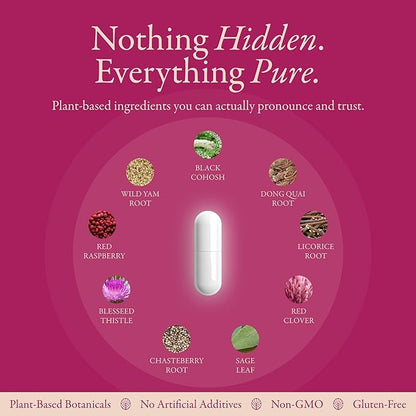 Menopause Supplements For Women | Natural Menopause Relief & Hot Flash Relief | Perimenopause Vitamins | Hormone-Free, Night Sweats & Sleep Support | Wellfern
