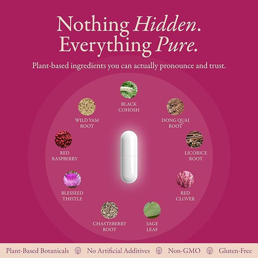 Menopause Supplements For Women | Natural Menopause Relief & Hot Flash Relief | Perimenopause Vitamins | Hormone-Free, Night Sweats & Sleep Support | Wellfern