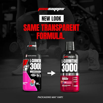 ProSupps L-Carnitine Liquid 3000, Stimulant-Free Liquid Shots for Men & Women - Clean Workout Drink for Energy, Performance & Muscle Recovery - No Sugar, No Carbs - 31 Servings, Berry