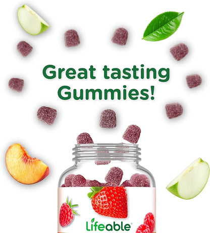 Lifeable Sugar Free Probiotics with Prebiotics Fiber for Kids – Great Tasting Natural Flavor Gummy Supplement – Keto Friendly Probiotic Chewable – 90 Gummies