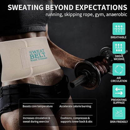 Lisacool Waist Trainer for Women,Waist Sweat Band for Women,Belt for Weight Loss, Belly Band,Stomach Wrap Lumbar Support