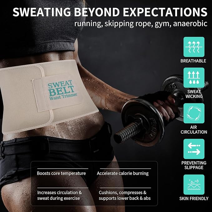 Lisacool Waist Trainer for Women,Waist Sweat Band for Women,Belt for Weight Loss, Belly Band,Stomach Wrap Lumbar Support