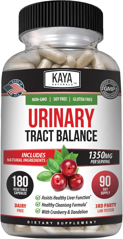 Kaya Naturals - D-Mannose - Urinary Tract UT Cleanse & Bladder Health - Made with Cranberry, Hibiscus & Dandelion Root - D Mannose Capsules Cranberry Supplement - 180 Veggie Capsules