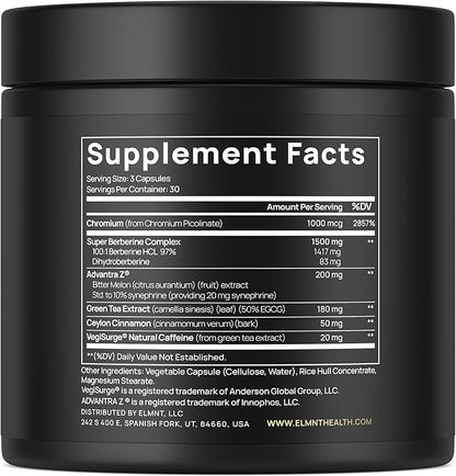 1,950mg GLP-1 Berberine Weight Loss Supplement + Dihydroberberine, Ceylon Cinnamon, Chromium Picolinate, Bitter Melon - 100x Strength Berberine 1500mg Natural Appetite Suppressant Pills for Women