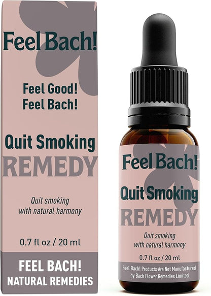 Feel Bach! Quit Smoking Remedy - Natural Homeopathic Flower Essences for Natural Quit Companion to Helps you Let Go, To Calm & In Charge Vegan, Gluten & Sugar-Free, Non-Habit Forming, 20ml (0.7 fl oz)