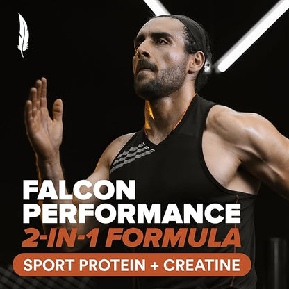 Birdman Falcon Performance Vegan Protein Powder, 31g Protein, 5g Creatine, 5g BCAA, Probiotics, Electrolytes, Pre Workout, Low Carb, Sugar Free & Dairy Free, Plant Based Chocolate Protein -47 servings