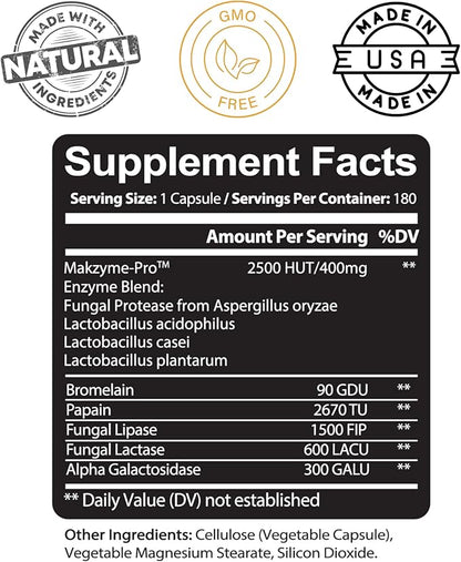 Kaya Naturals Digestive Enzymes with Prebiotics & Probiotics - Constipation & Bloating Relief - Weight Management Pills for Women & Men - Aids Immune Function - 180 Veggie Capsules
