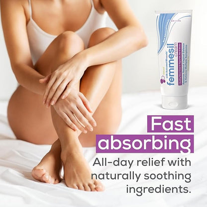 Femmesil Yeast Infection Treatment for Women, with Clotrimazole, Antifungal Vaginal Cream for Soothing Relief of Vaginal Itch & Irritation, Burning & Discomfort, 1.7oz Tube