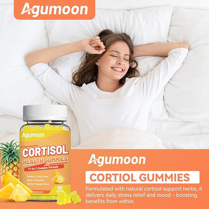 Cortisol Gummies for Women, Cortisol Supplements with Ashwagandha, Magnesium, L-theanine, for Relaxation and Mood Support - 120 Gummies